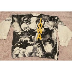 IOWA football Full wrap graphic sweatshirt vintage Large